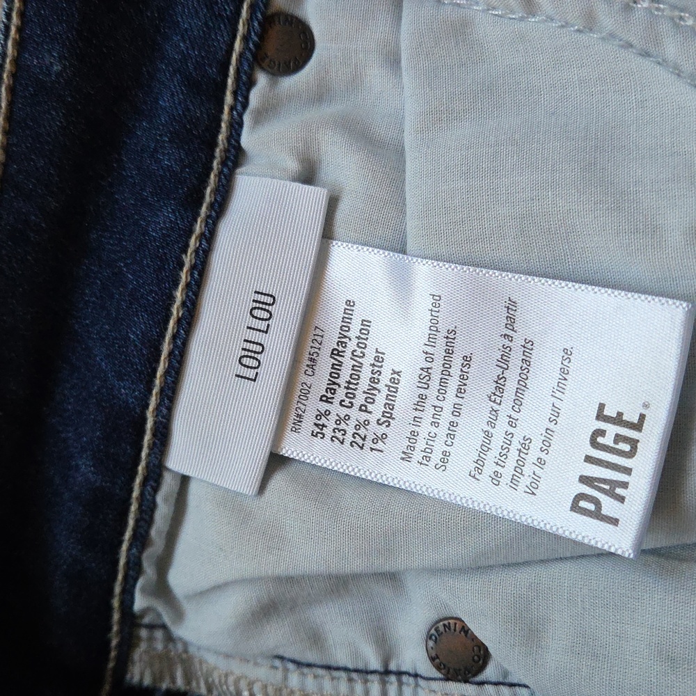 COPY- PAIGE Women's Dark Blue Petite Flare Jeans - Picture 7 of 9